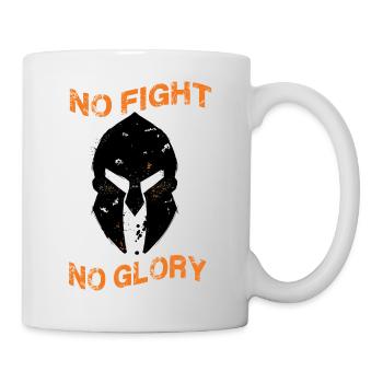 No Fight No Glory Sparta Saying Spartan Helmet - Mug - white - Right