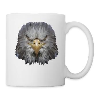 Adler Polygon Greifvogel - Tasse - Weiß - Rechts