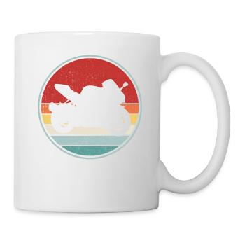 Biker Racer Motorrad Mountain Oldtimer Motor - Tasse - Weiß - Rechts
