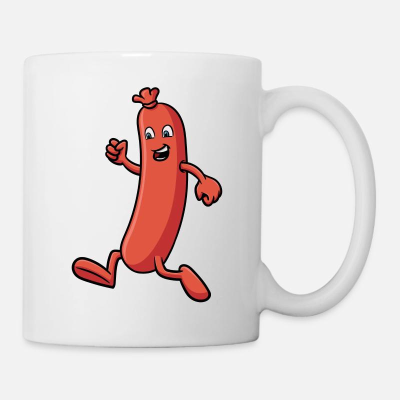 Saucisse qui court - Drôle d’illustration - Mug blanc - blanc