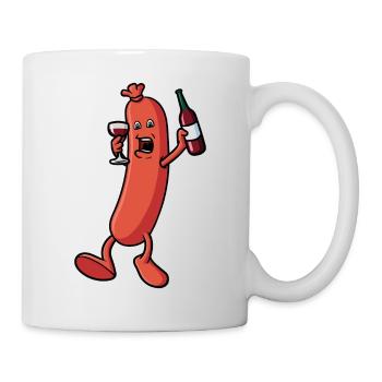 Sausage that drinks wine - Mug - white - Right