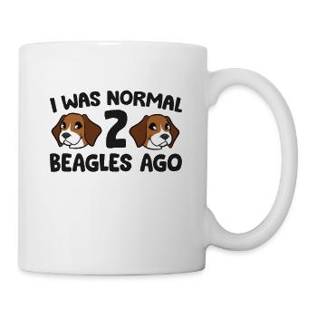 Lustiger Beagle-Besitzer Ich war vor 2 Beagles - Tasse - Weiß - Rechts