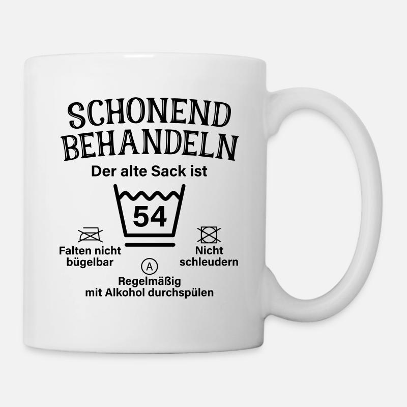 Schonend Behandeln 54. Geburtstag Der Alte Sack 54 - Tasse - Weiß