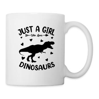 Juste une fille qui aime et aime les dinosaures - Mug blanc - blanc - Droite