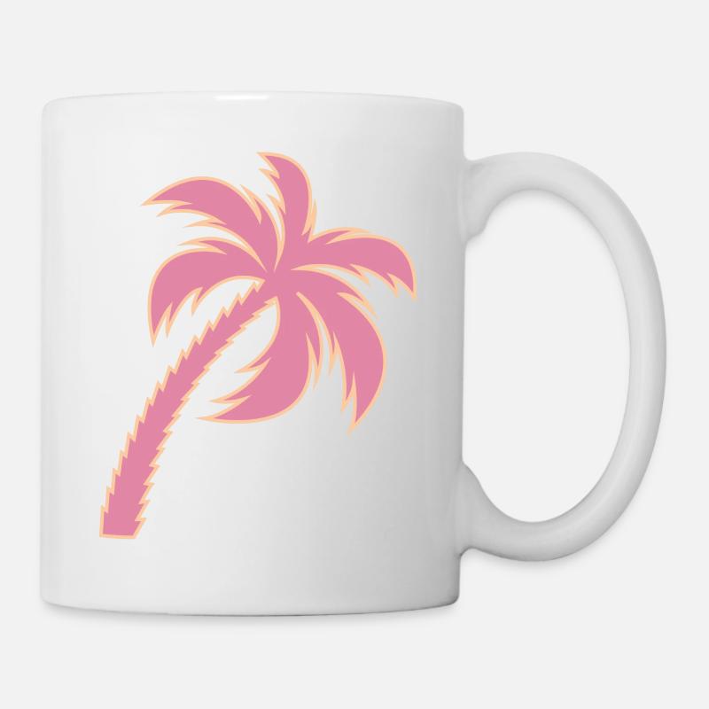 Palmier rose - Mug blanc - blanc