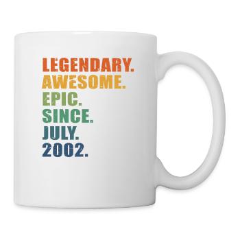 21. Geburtstag, Juli 2002, 21-jähriges Jubiläum - Tasse - Weiß - Rechts
