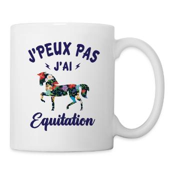J peux pas j ai Equitation - Mug blanc - blanc - Droite