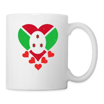 Burundi Love heart flag for Burundian pride - Mug - white - Right