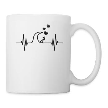 Surfer Herzschlag Herzen Surfen Wave Surfer - Tasse - Weiß - Rechts