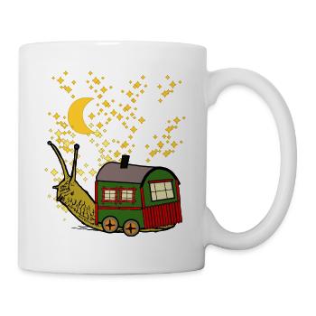 Starry Sky Travel Construction Trailer Snail Camping - Mug - white - Right