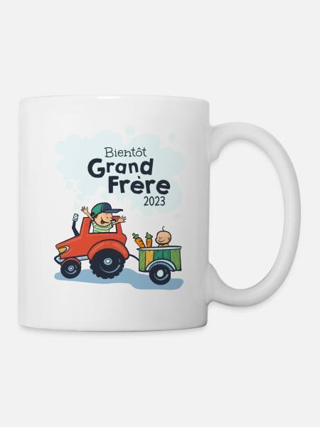 Bientot Grand Frere Tracteur 2023 - Mug blanc - blanc