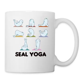 Robben Yoga süße Robben Yogamatte Sport - Tasse - Weiß - Rechts