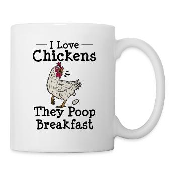 Farming Chicken Owner Farmer Lustiges Hühnerei - Tasse - Weiß - Rechts