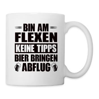 Bim Am Flexen Keine Tipps Bier Bringen Abflug - Tasse - Weiß - Rechts