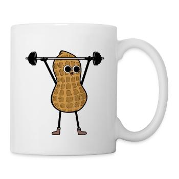 Aktive sportliche Erdnuss Fitness Training Gewicht - Tasse - Weiß - Rechts