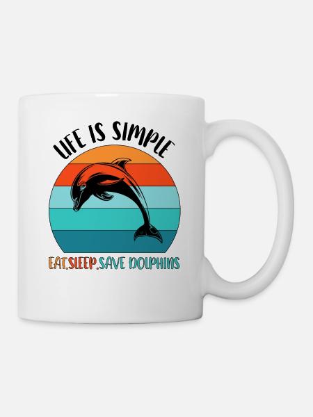 Delfin Delfine Meeressäuger - Tasse - Weiß