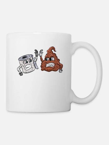 Toilette Klopapier - Tasse - Weiß