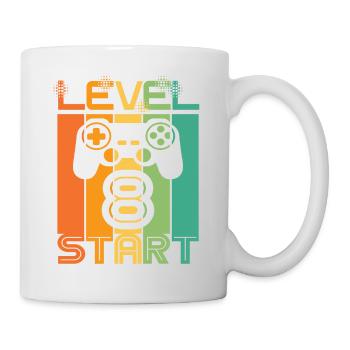 8ème anniversaire Niveau 8 Début de la conception de jeux vidéo - Mug blanc - blanc - Droite