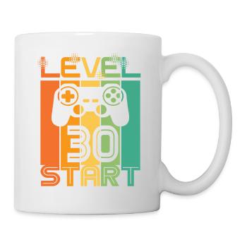 30e anniversaire Niveau 30 Début de la conception de jeux vidéo - Mug blanc - blanc - Droite