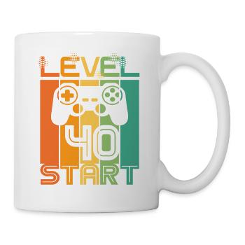 40th Birthday Level 40 Start Video Game Design - Mug - white - Right