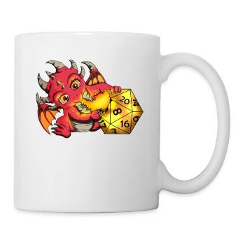 Computerspieldesign RPG Liebhaber Fan Drachenmotiv - Tasse - Weiß - Rechts