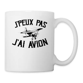 Je Peux Pas J'ai Avion - Mug blanc - blanc - Droite