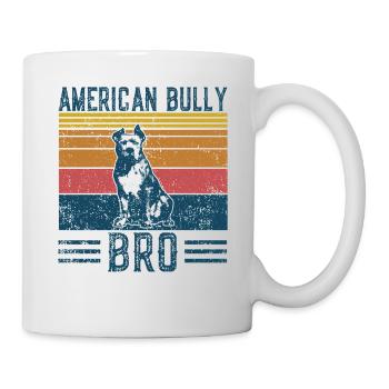 Hund American Bully Bro - Vintage Bro - Tasse - Weiß - Rechts