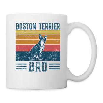 Hund Boston Terrier Bro - Vintage Bro - Tasse - Weiß - Rechts