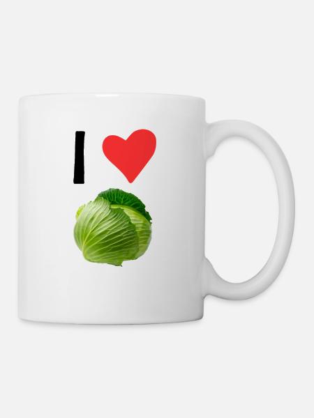 Ich liebe Kohl für Vegetarier - Tasse - Weiß
