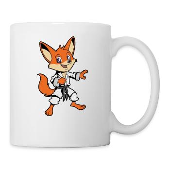 Comic Fuchs makes karate - Mug - white - Right