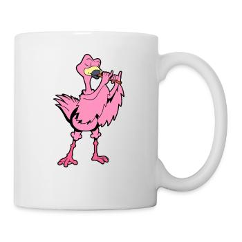 Cartoon Flamingo - Joueur de flûte - Mug blanc - blanc - Droite