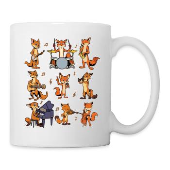 Cartoon Fuchs Big Band - Tasse - Weiß - Rechts