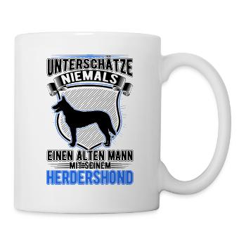 Hollandse Herder Alter Mann Herdershond - Tasse - Weiß - Rechts