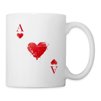 Jeu de cartes à jouer à l’as des cœurs - Mug blanc - blanc - Droite