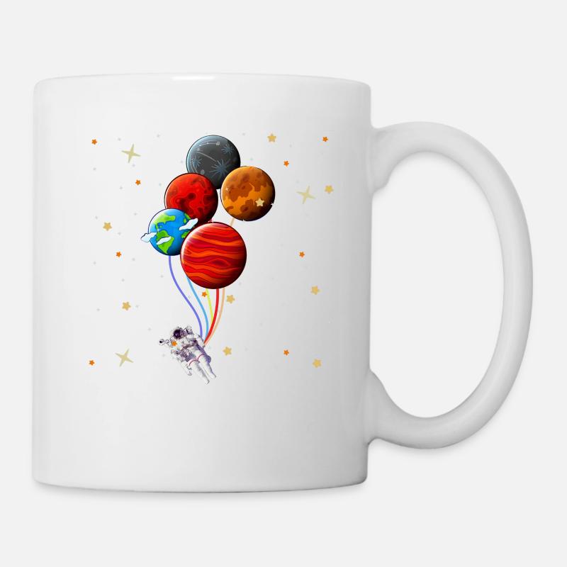 Astronaut Planets Balloons Space Astronomy - Tasse - Weiß