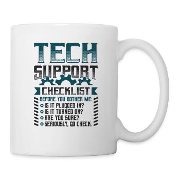 Drôle de liste de contrôle du support technique Helpdesk - Mug blanc - blanc - Droite
