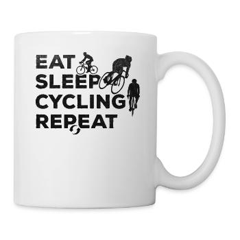 Cyclisme Cyclisme Cyclisme Nourriture Sommeil Cyclisme - Mug blanc - blanc - Droite
