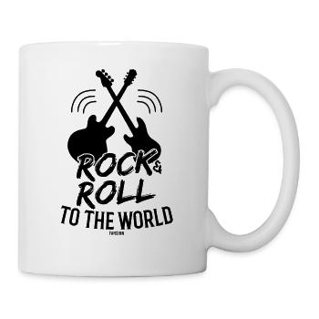 Rock And Roll Gitarre Saite Musik - Tasse - Weiß - Rechts