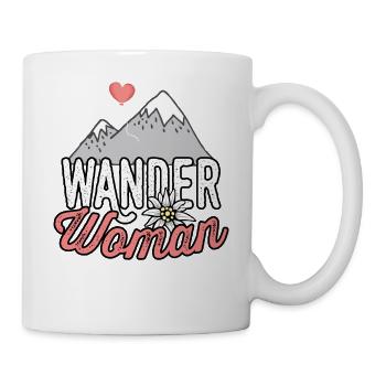 Wander Woman T-Shirt Damen Wandern Shirt Damen - Tasse - Weiß - Rechts