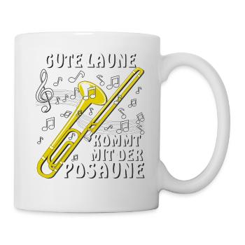 GUTE LAUNE KOMMT MIT DER POSAUNE - Tasse - Weiß - Rechts