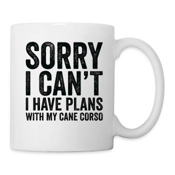 J’ai des projets avec mon Cane Corso - Mug blanc - blanc - Droite