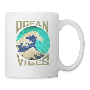 Great Wave Off Kanagawa Surfing - Tasse - Weiß - Rechts
