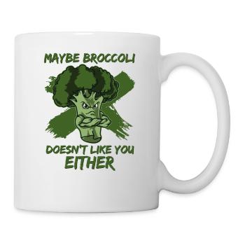 Peut-être que le brocoli ne vous aime pas non plus - Mug blanc - blanc - Droite