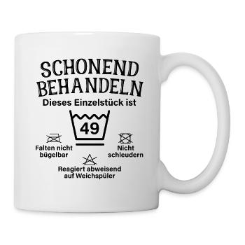 Schonend Behandeln 49. Geburtstag Einzelstück 49 - Tasse - Weiß - Rechts
