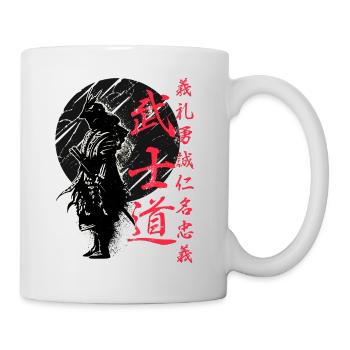 Bushido-Code Samurai Japanischer Krieger Kanji - Tasse - Weiß - Rechts