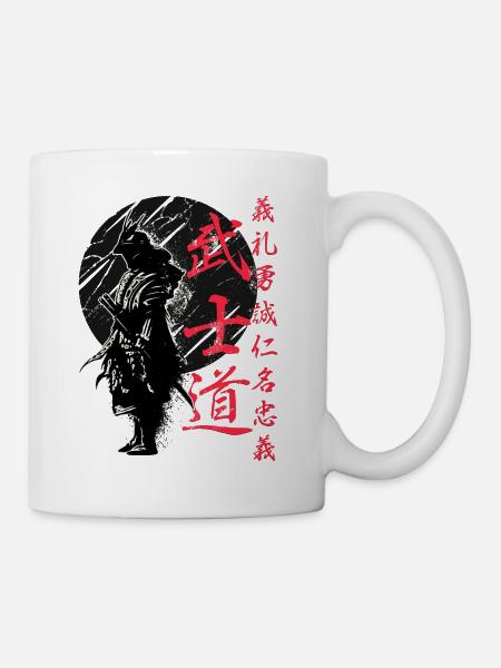 Bushido-Code Samurai Japanischer Krieger Kanji - Tasse - Weiß