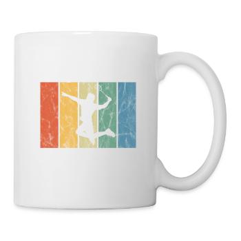 Old Schmetterhand Badminton Lustiger Spruch Sport - Tasse - Weiß - Rechts