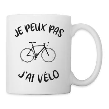Je peux pas j'ai vélo - Mug blanc - blanc - Droite