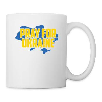 Pray for Ukraine Friedensgebet für die Ukraine - Tasse - Weiß - Rechts