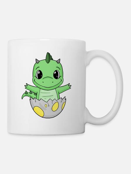 Naissance de bébé Oeuf Dino Naissance - Mug blanc - blanc